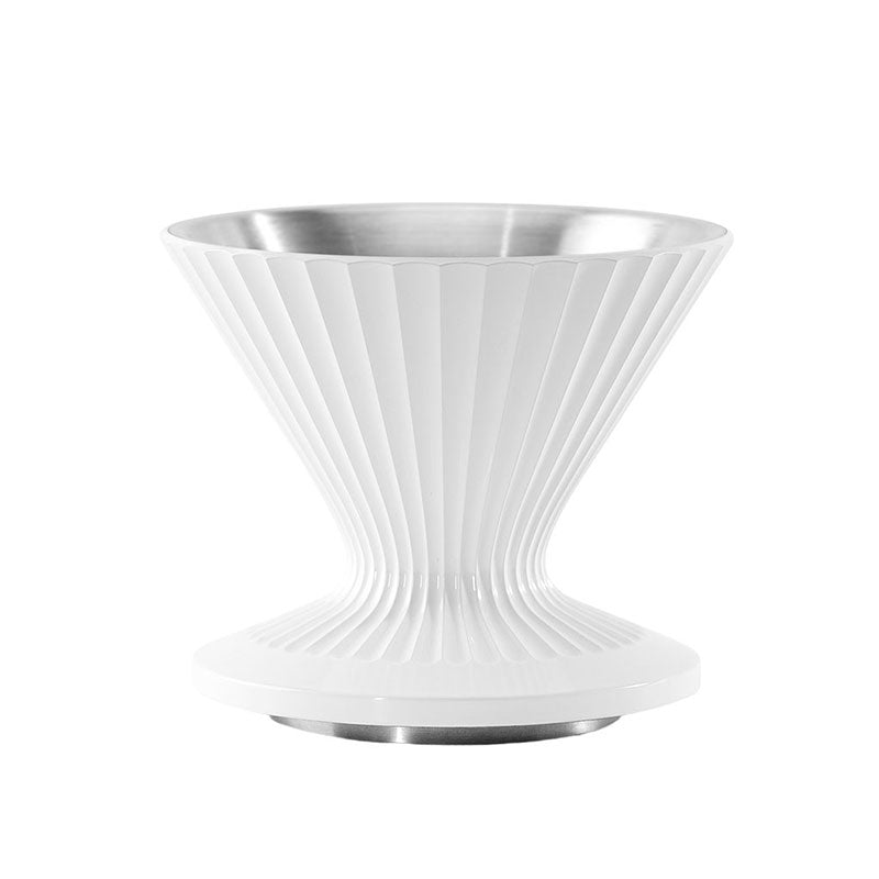 Pour Over Coffee Dripper Stainless Steel - White