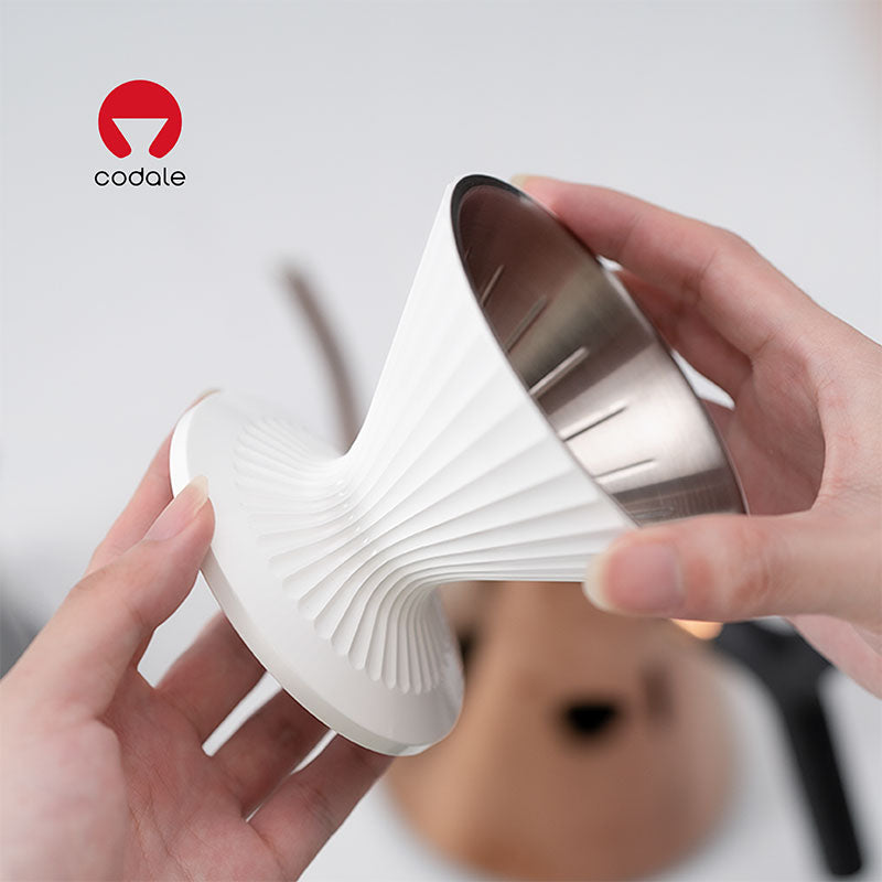 Pour Over Coffee Dripper Stainless Steel - White