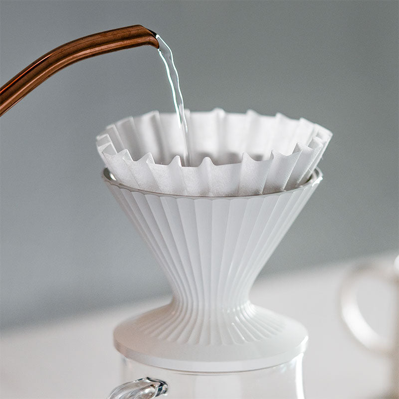 Pour Over Coffee Dripper Stainless Steel - White