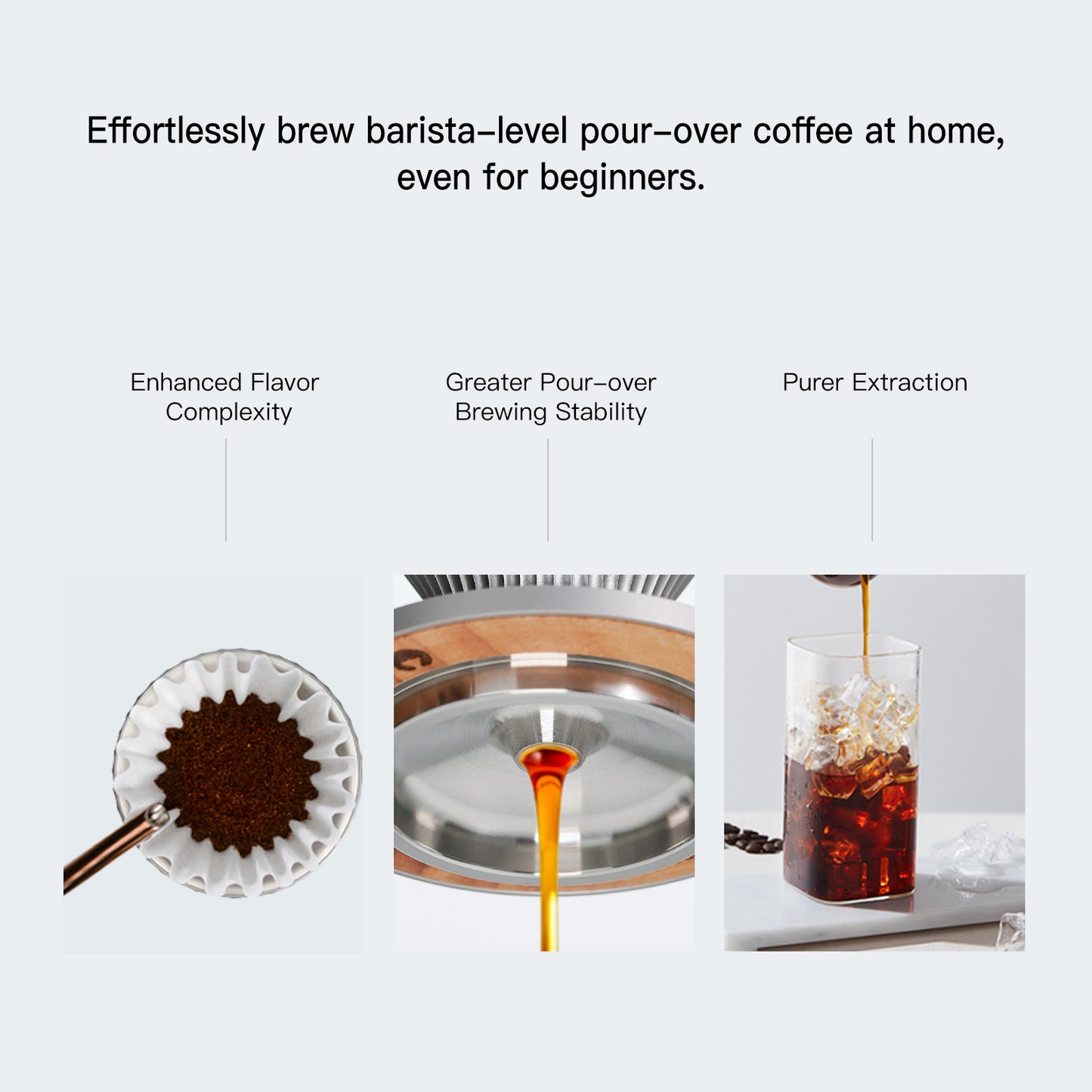 Pour Over Coffee Dripper Stainless Steel - Gray