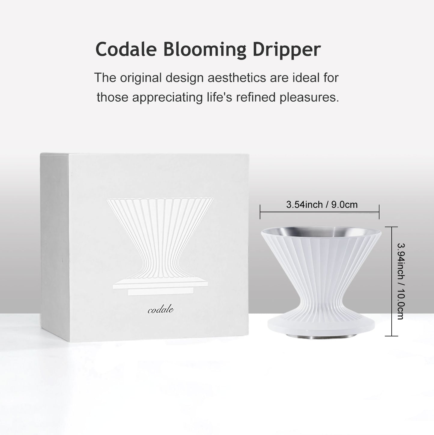 Pour Over Coffee Dripper Stainless Steel - White