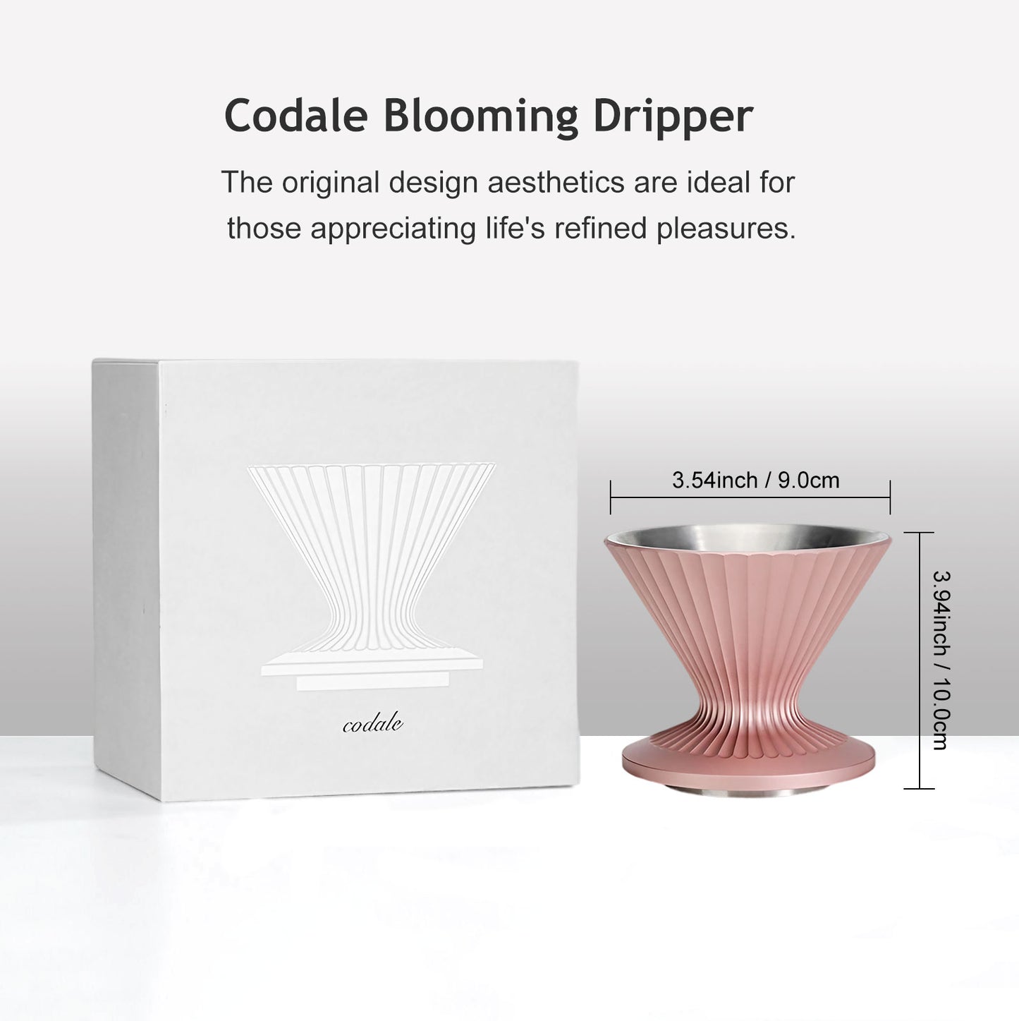 Pour Over Coffee Dripper Stainless Steel - Rose Gold