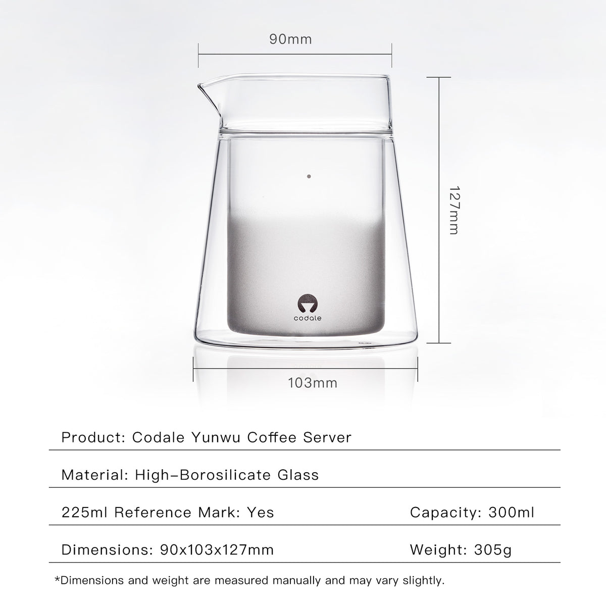 Codale YUNWU Coffee Server Double-wall Glass Carafe