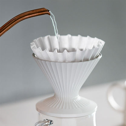 Pour Over Coffee Dripper Stainless Steel - White